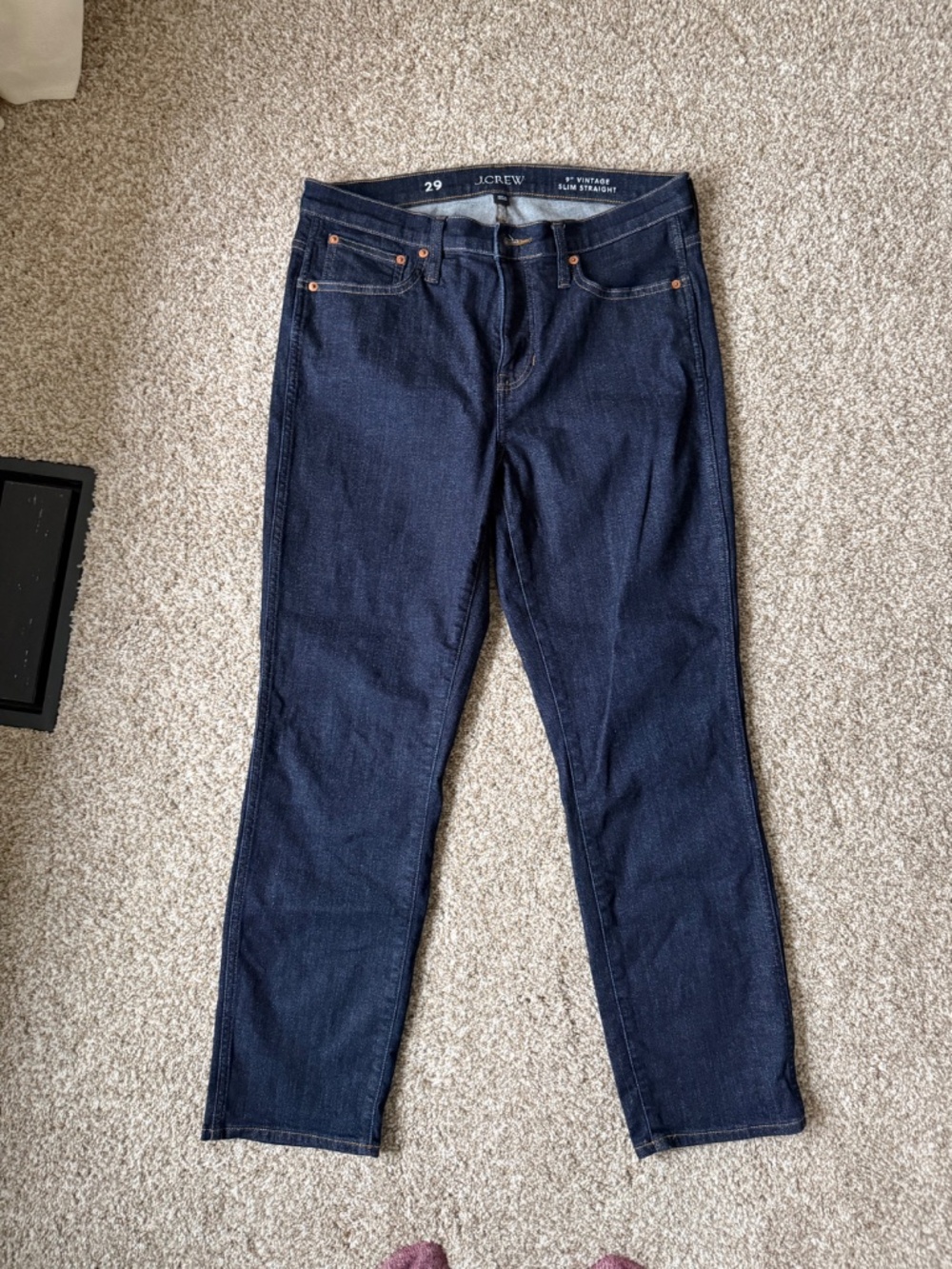 Jcrew Vintage Slim Straight Jeans Size 29, Dark Wash